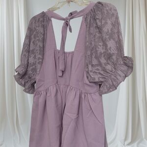 Entro Lavender Textured Sleeve‎ Blouse 
Size Medium ~ Spring or Summertime